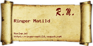 Ringer Matild névjegykártya